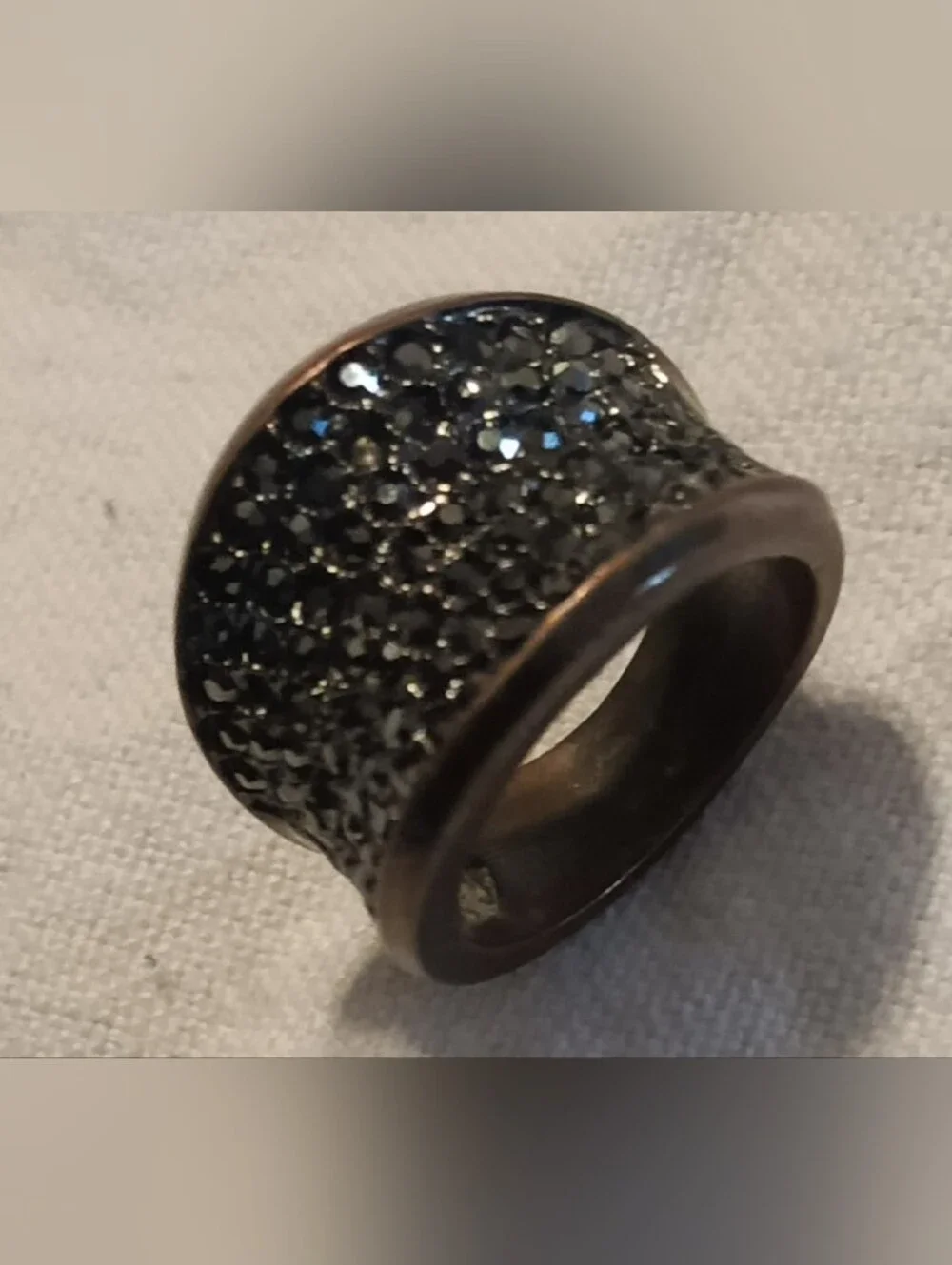 Black Crystal Dome Statement Ring